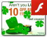 Flash animated banners for offsite promotion of CVS.com sale near St. Patrick's Day. See animation >
